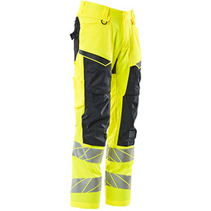 MASCOT ACCELERATE SAFE 19579 Yellow/Dark Navy Hi-Vis Work Trousers