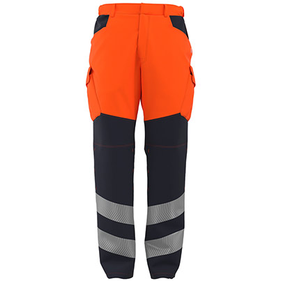 Alsico Alsiflex HVT1 Men’s Contrast Orange/Blue Hi-Vis Cargo Trousers