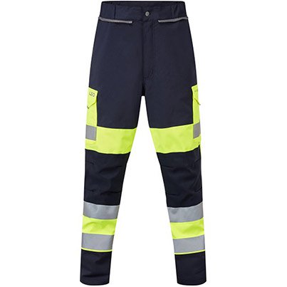 Leo CVL03-Y/NV Hivis Yellow/ Navy Ladies Coverall
