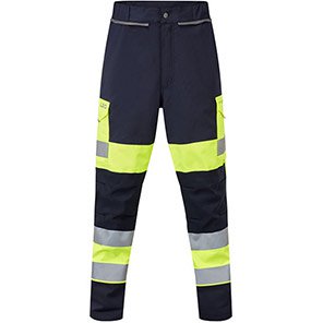 Leo CVL03-Y/NV Hivis Yellow/ Navy Ladies Coverall