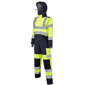 Leo Honeychurch Women’s Yellow/Navy Two-Part Waterproof Hi-Vis Overalls 6XL