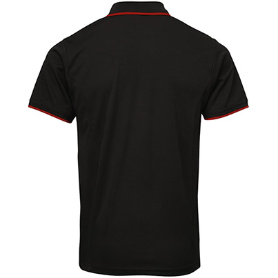 Premier PR618 Coolchecker Black/Red Polo Shirt