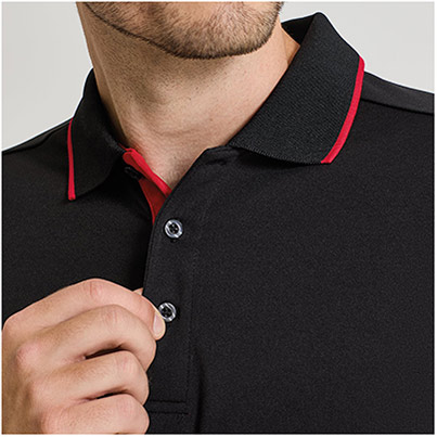 Premier PR618 Coolchecker Black/Red Polo Shirt