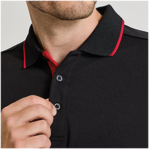 Premier PR618 Coolchecker Black/Red Polo Shirt
