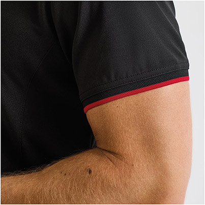 Premier PR618 Coolchecker Black/Red Polo Shirt