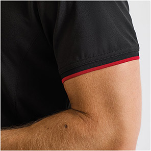 Premier PR618 Coolchecker Black/Red Polo Shirt