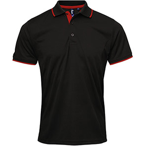 Premier PR618 Coolchecker Men’s Black/Red Polo Shirt 4XL