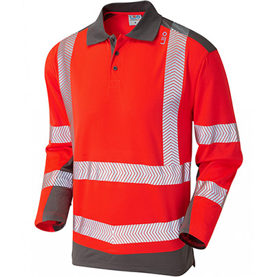 Leo Wringcliff Men’s Long-Sleeve Hi-Vis Polo Shirt