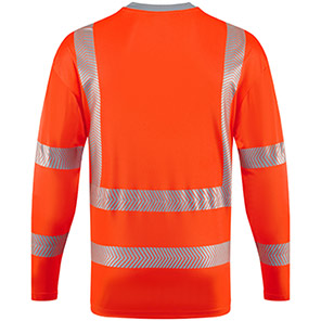 Leo Workwear Capstone Men’s Orange Hi-Vis Long-Sleeve T-Shirt