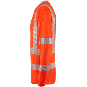 Leo Workwear Capstone Men’s Orange Hi-Vis Long-Sleeve T-Shirt