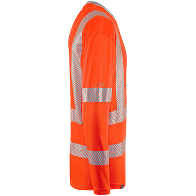 Leo Workwear Capstone Men’s Orange Hi-Vis Long-Sleeve T-Shirt