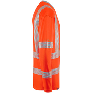 Leo Workwear Capstone Men’s Orange Hi-Vis Long-Sleeve T-Shirt