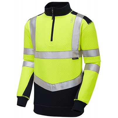 SS08-Y Ecoviz Hi-Viz 1/4 Zip Sweat Shirt