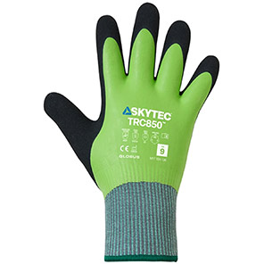 Skytec TRC850 Green/Black Fully Latex-Coated Cut-Resistant Thermal Gloves