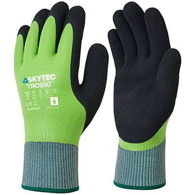 Skytec TRC850 Green/Black Fully Latex-Coated Cut-Resistant Thermal Gloves