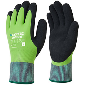 Skytec TRC850 Green/Black Fully Latex-Coated Cut-Resistant Thermal Gloves
