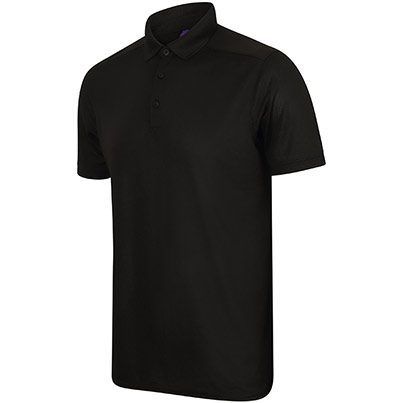 Henbury HB460 Men’s Black Wicking Polo Shirt