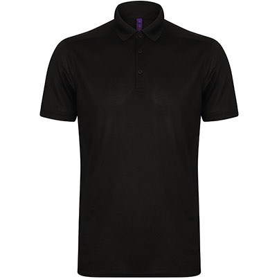 Henbury HB460 Men’s Black Wicking Polo Shirt