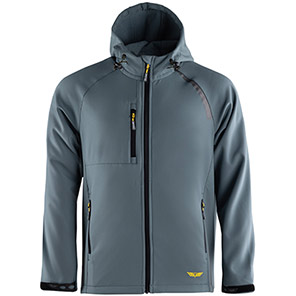 TROJAN Men’s Smoke Blue Hooded Softshell Jacket 3XL