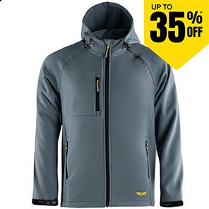 TROJAN Men’s Smoke Blue Hooded Softshell Jacket