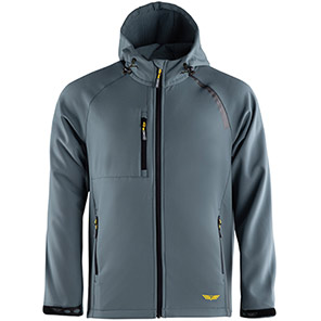 TROJAN Men’s Smoke Blue Hooded Softshell Jacket 3XL