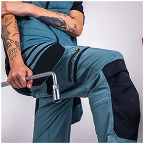 TROJAN Tech Men’s Smoke Blue Cargo Trousers with Holster Pockets