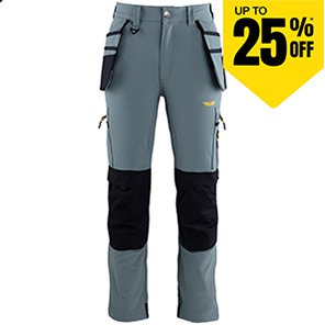 TROJAN Tech Men’s Smoke Blue Cargo Trousers with Holster Pockets