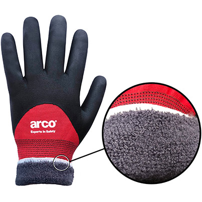 Arco 3/4 Red/Black Nitrile-Coated Winter Gloves