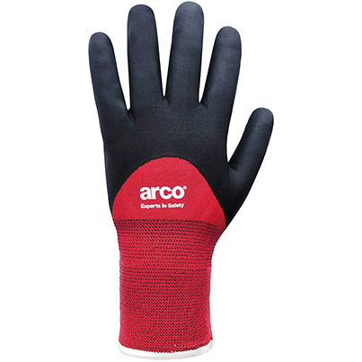 Arco 3/4 Red/Black Nitrile-Coated Winter Gloves