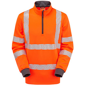 PULSAR React Men’s Orange Hi-Vis Quarter-Zip Sweatshirt 4XL