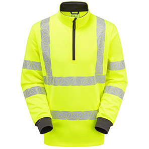 PULSAR React Men’s Yellow Hi-Vis Quarter-Zip Sweatshirt 4XL