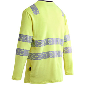 ProGARM TS270F Womenʼs Yellow Hi-Vis Long-Sleeved Arc-Flash T-Shirt