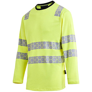 ProGARM TS270F Womenʼs Yellow Hi-Vis Long-Sleeved Arc-Flash T-Shirt