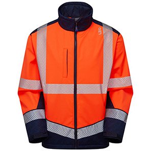 Leo Bowden Men’s Orange/Navy Hi-Vis Softshell Jacket 6XL