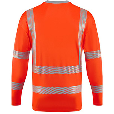Leo Workwear Capstone Men’s Orange Hi-Vis Long-Sleeve T-Shirt
