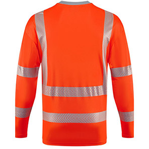 Leo Workwear Capstone Men’s Orange Hi-Vis Long-Sleeve T-Shirt