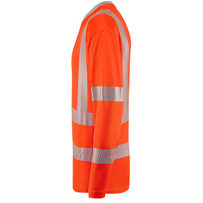 Leo Workwear Capstone Men’s Orange Hi-Vis Long-Sleeve T-Shirt