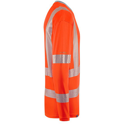 Leo Workwear Capstone Men’s Orange Hi-Vis Long-Sleeve T-Shirt