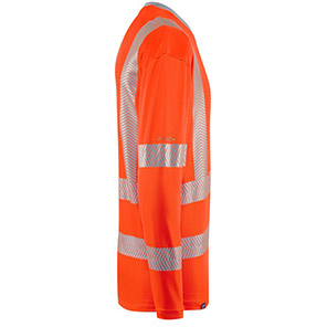 Leo Workwear Capstone Men’s Orange Hi-Vis Long-Sleeve T-Shirt