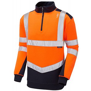 Leo EcoViz Tapely Men’s Orange/Navy Quarter-Zip Sweatshirt 6XL